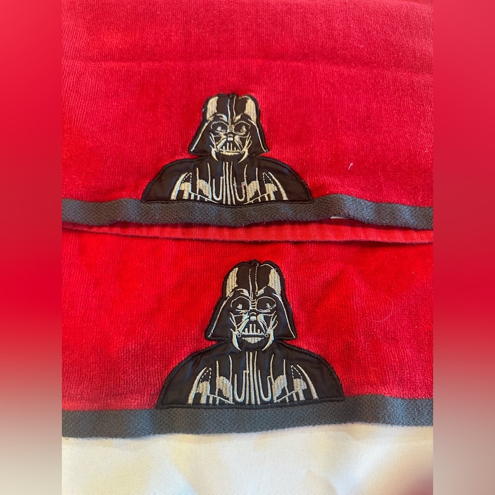 (2) Star Wars Darth Vader Black and Red Towels and Tee Towels - Picture 3 of 7